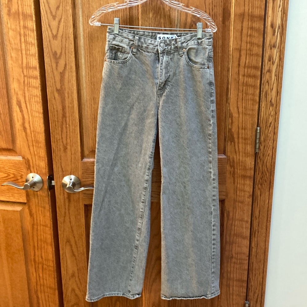 SONG Gray Flare Wide Leg Jeans, size 0/24